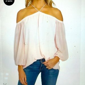 1.State Off the Shoulder Halter Neck Blouse Size XS